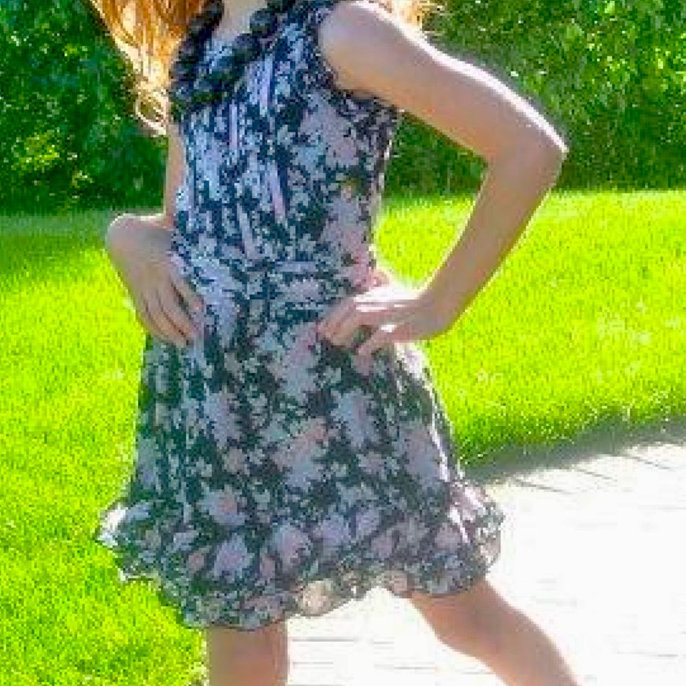 Girls Supertrash 116 US 5 6 Denver Black Petit Flower Dress Ruffles
